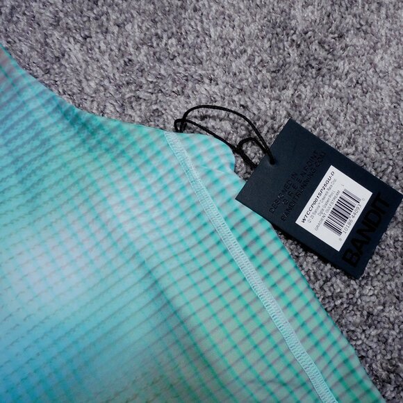 Bandit Running Stamina Crewneck Race Crop In Gulfstream Print NWT Size Large - Picture 2 of 5